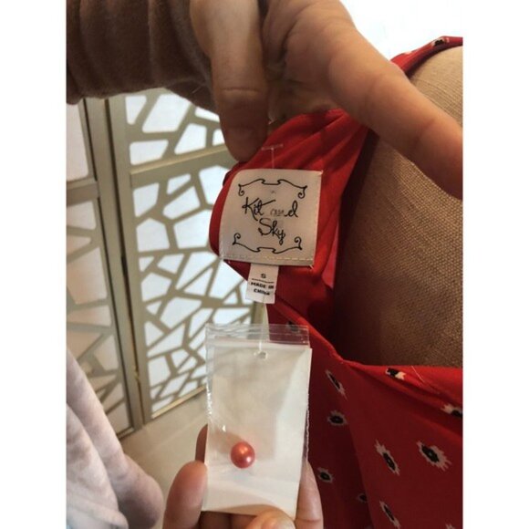 New kit and sky casuel dress crewneck long sleeve red S Small Red Flowers - Picture 11 of 12